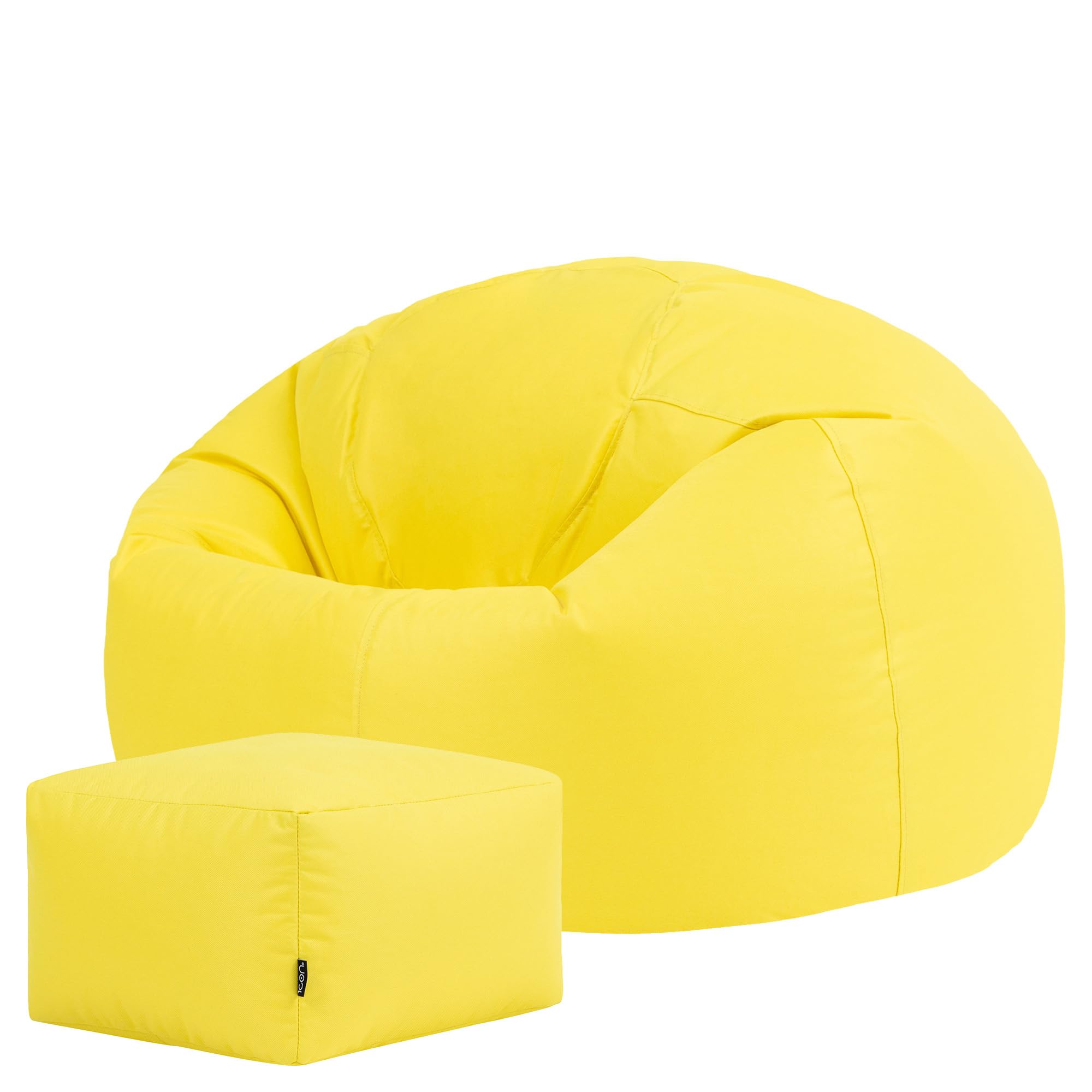 Bean Bag Bazaar Kingston Outdoor Bean Bag & Footstool with Filling, Yellow โ image 1