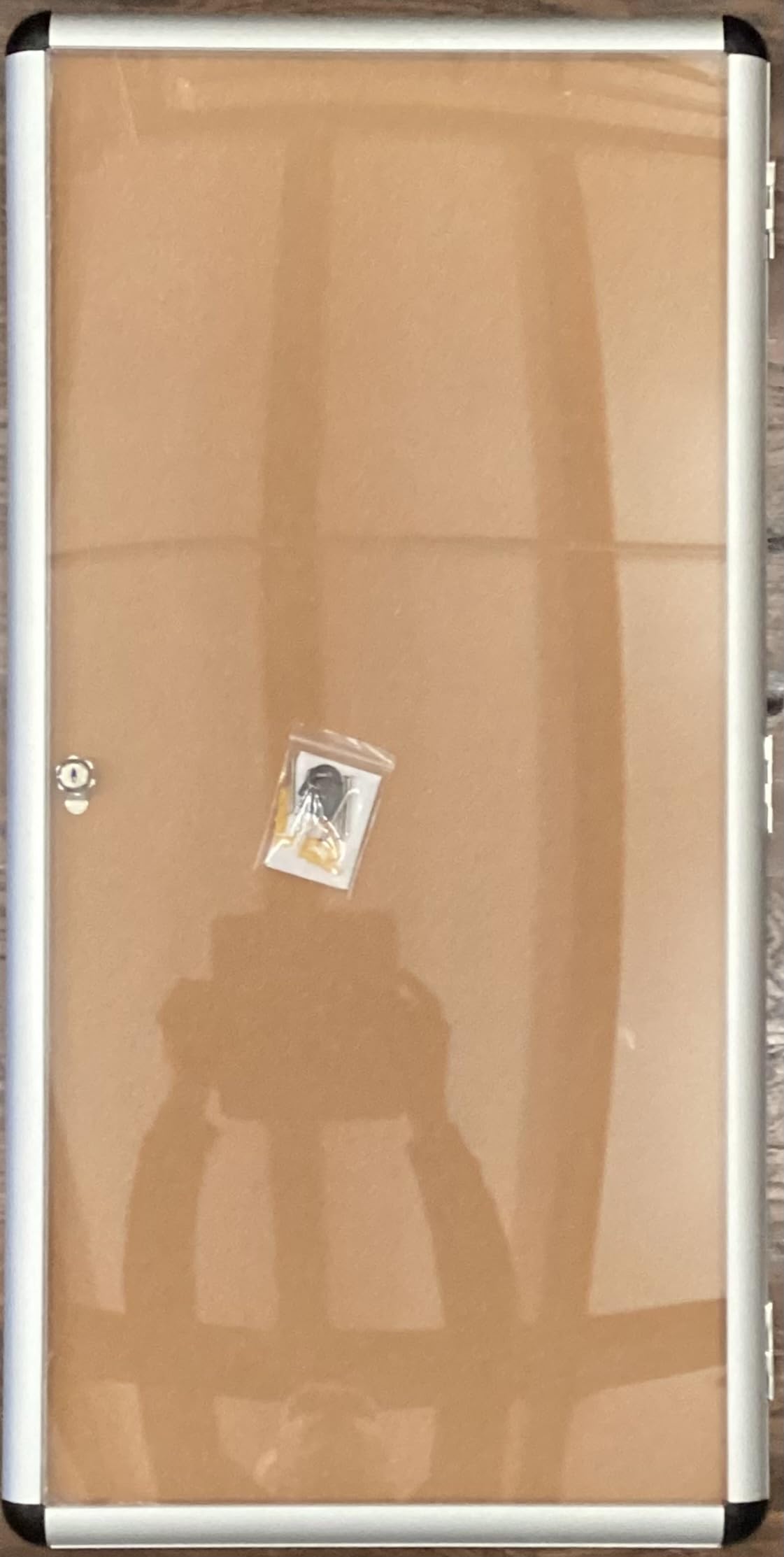 Indoor Enclosed Bulletin Board Cabinet - Bulletin Board Lockable Display Frame (Lockable with Key, Commercial use) (17x36)