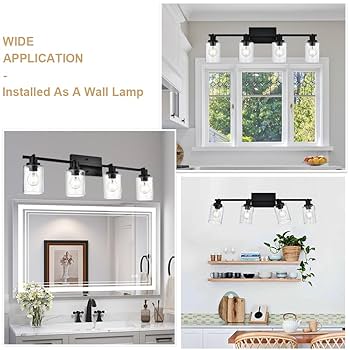 michaelwallaceページ WINSHEN 4-Light Track Lighting Kit Bathroom Wall Light