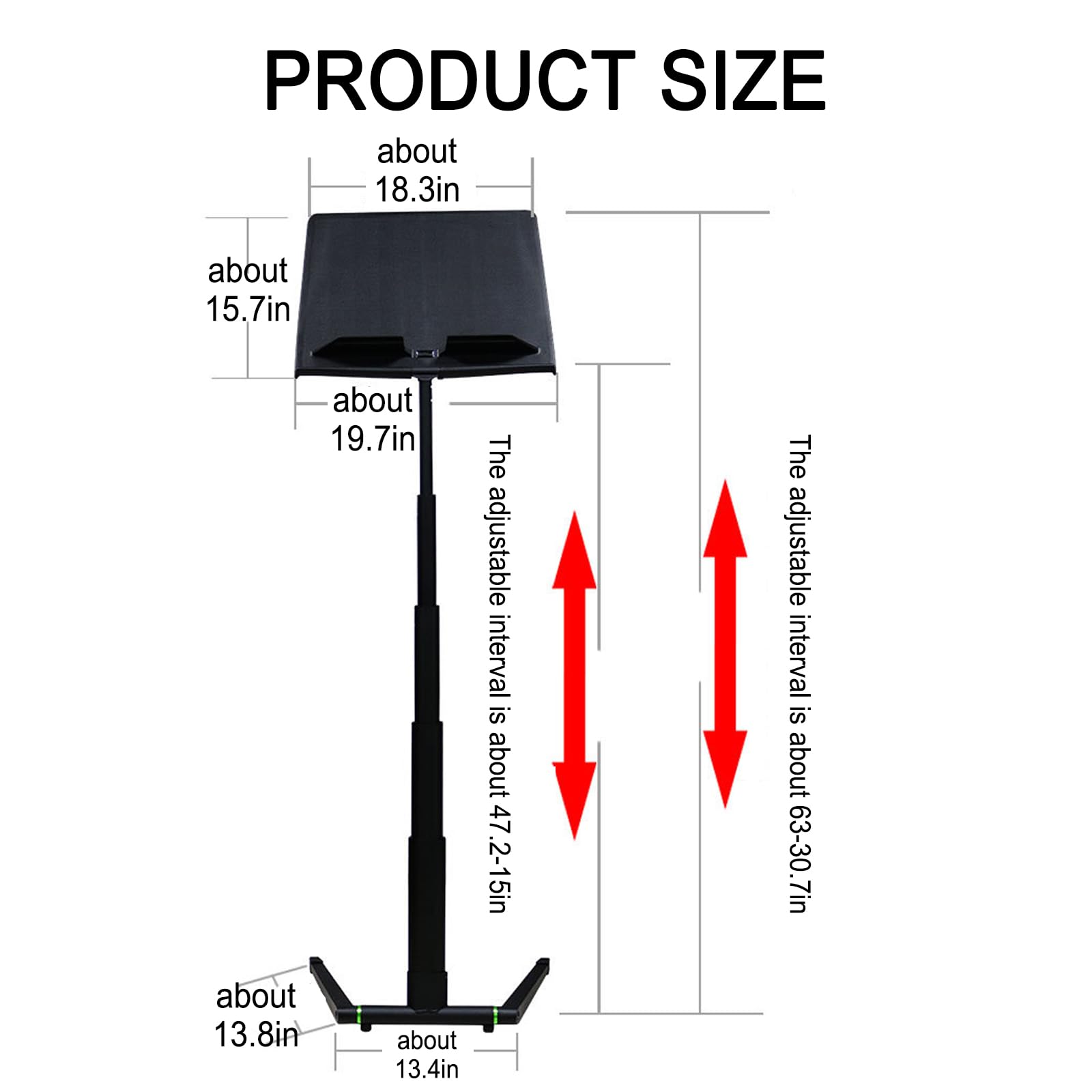 Supporto per libri musicali, regolabile e portatile, regolazione orizzontale 270°, pieghevole, ideale per spartiti e proiezioni, compatibile con chitarra, ukulele, violino