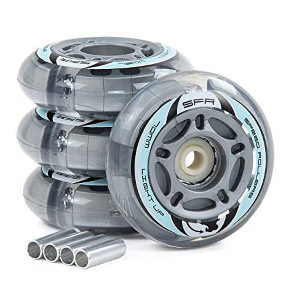 Sfr Skates Light Up Wheels, Unisex Adult, unisex_adult, SFR501_72 mm_Plata, silver, 72 mm
