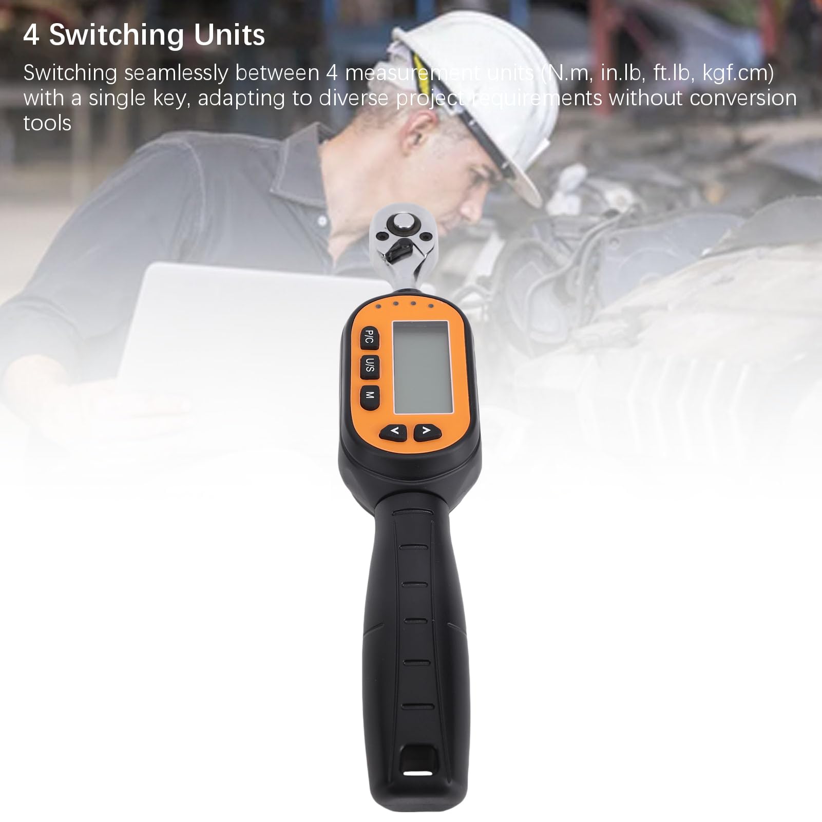 Naroote Llave Dinamométrica Digital, Conector Ajustable de 1/4 Pulgada,