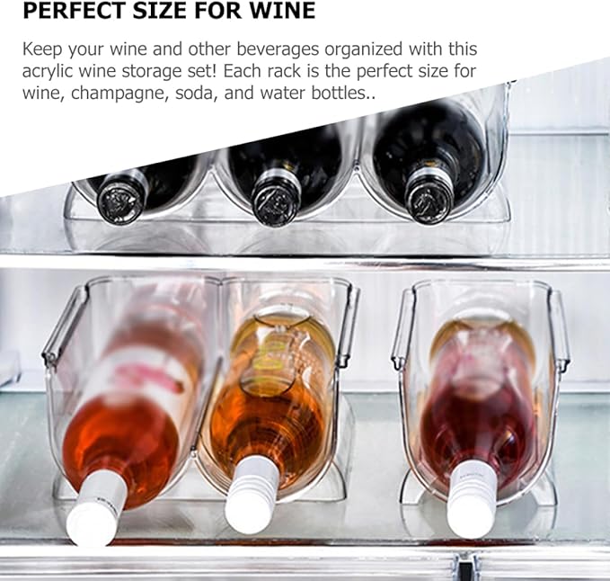 Cabilock 8pcs Soporte para Botellas de Vino Apilable Acrílico Transparente miniatura 5