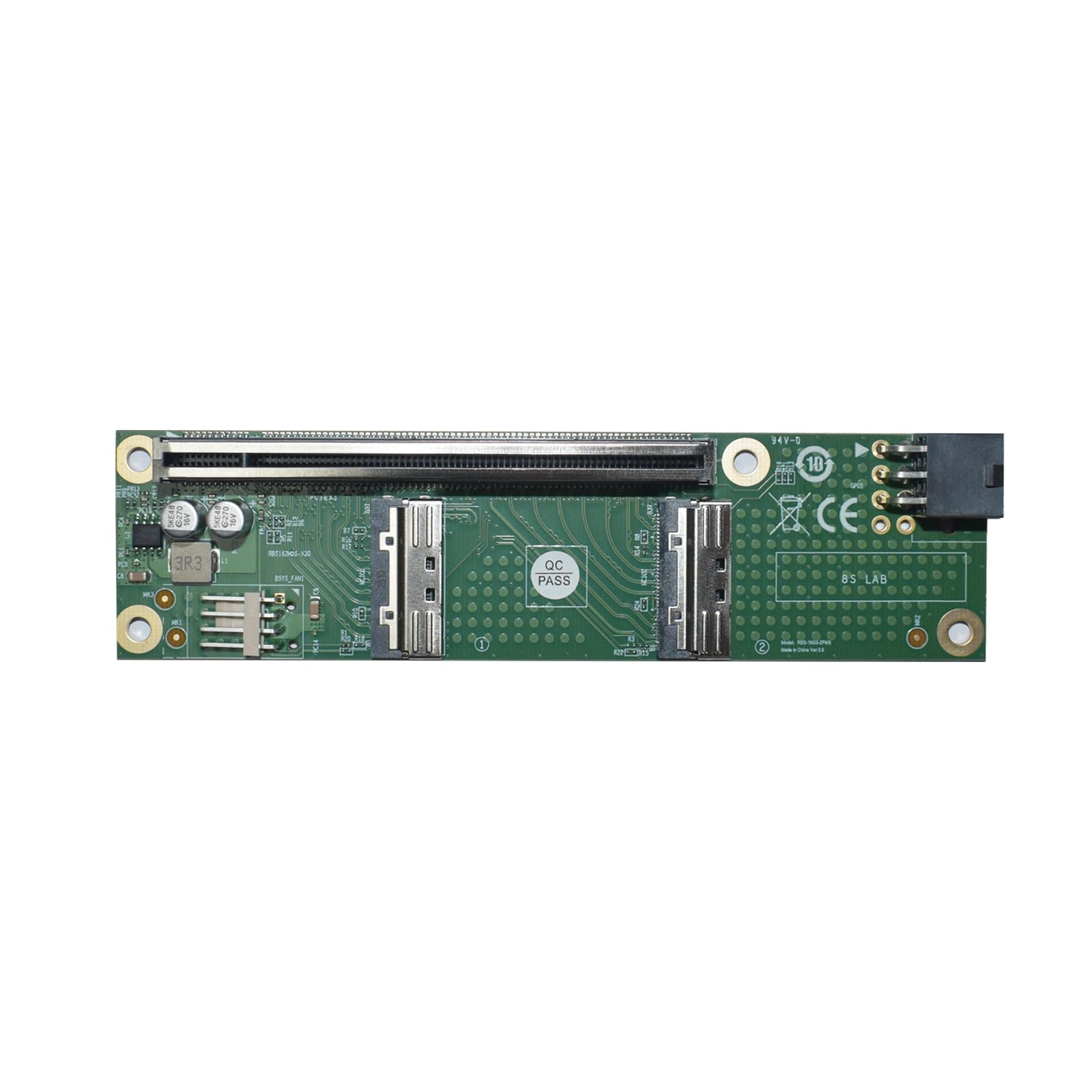 PCIe 5.0 Dual MCIO 8i zu PCIex16 Slot Adapter Erweiterungskarte mit 6Pin GPU Power Port für Server und Workstations