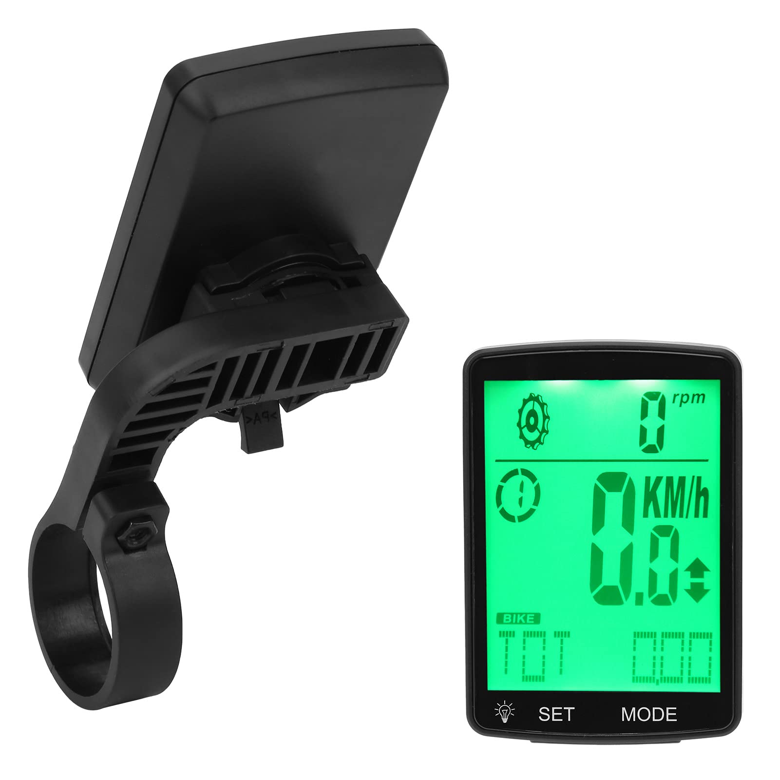 Ordinateur de vélo Compteur de Vitesse Compteur kilométrique LED Chronomètre Multifonction Lumineux avec Grand écran Conception étanche pour Les Amateurs de Cyclisme Matériau ABS