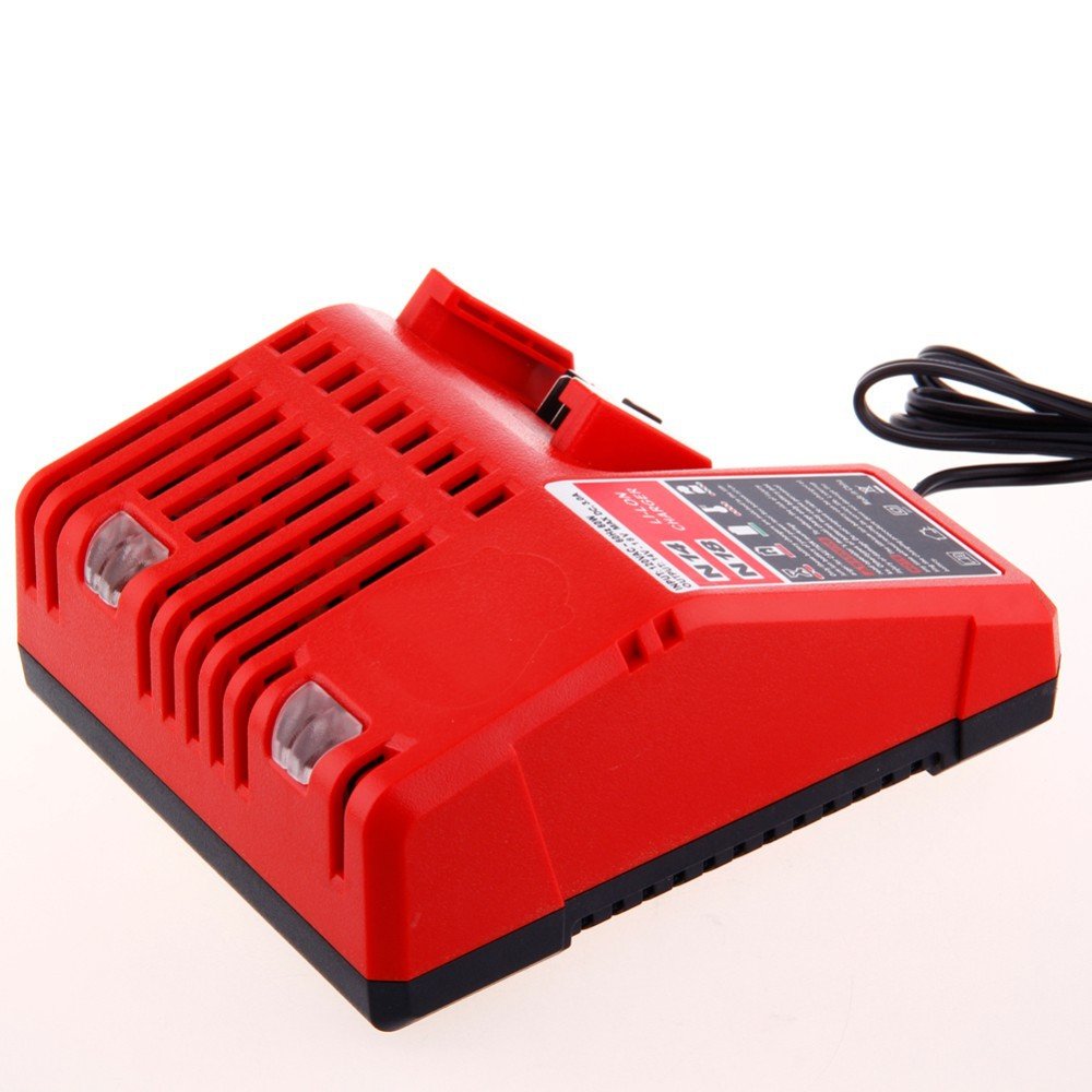 Caricatore rapido di ricambio da 18 V per stazione di ricarica Milwaukee M18 a 2 porte 48-59-1802 48-59-1812 compatibile con M-18 48-11-1850 48-11-1840 48-11-30 48-11-20 Caricatore rapido di ricambio da 18 V per stazione di ricarica Milwaukee M18 a 2 porte 48-59-1802 48-59-1812 compatibile con M-18 48-11-1850 48-11-1840 48-11-30 48-11-20