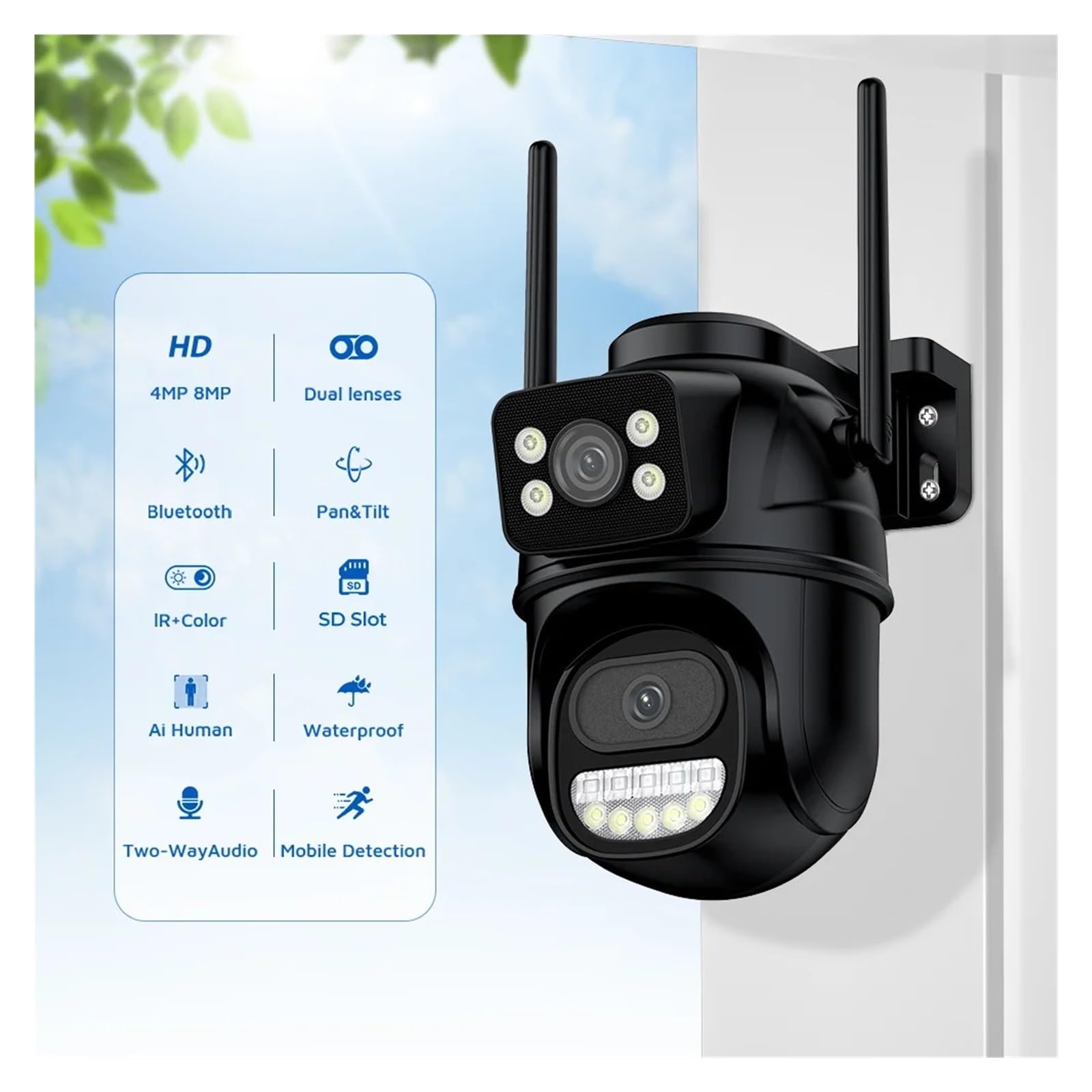 Caméra WiFi PTZ à Double Objectif 8MP 4K