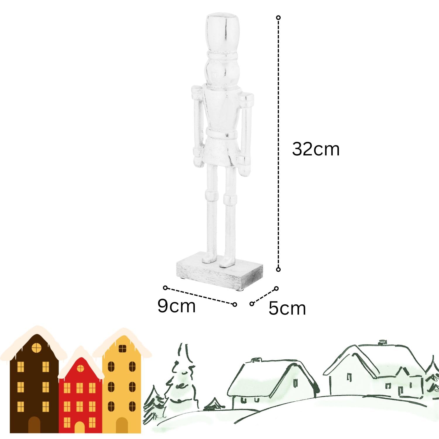Marrakech Lot de 2 figurines Casse-noisette - Noir - 32 et 22 cm - Décoration de Noël élégante en aluminium - Présentoir décoratif moderne comme rebord de fenêtre - Décoration de l'Avent scandinave