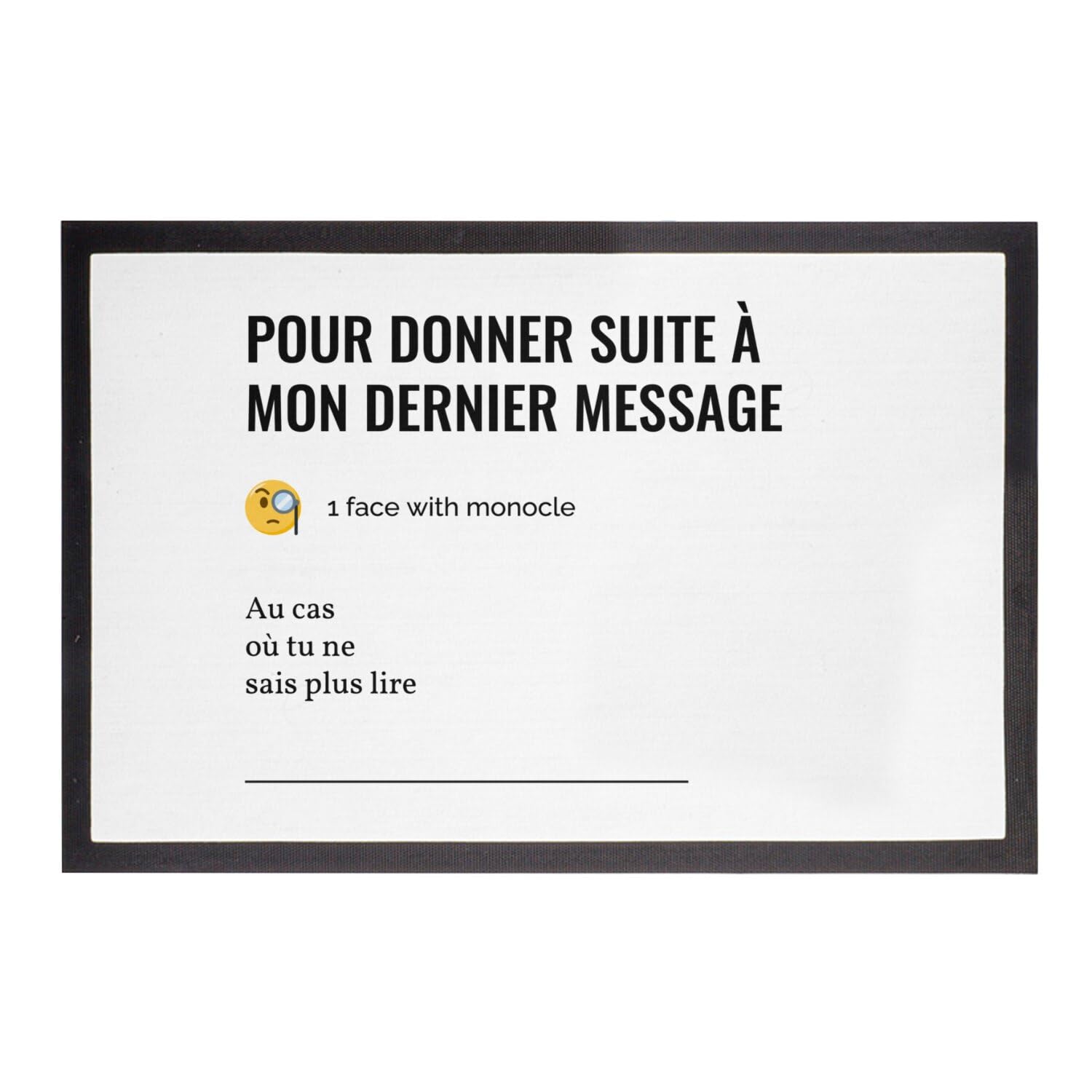 Paillasson Blanc Fabulous humour de bureau 60x40cm pour l'entrée des collègues