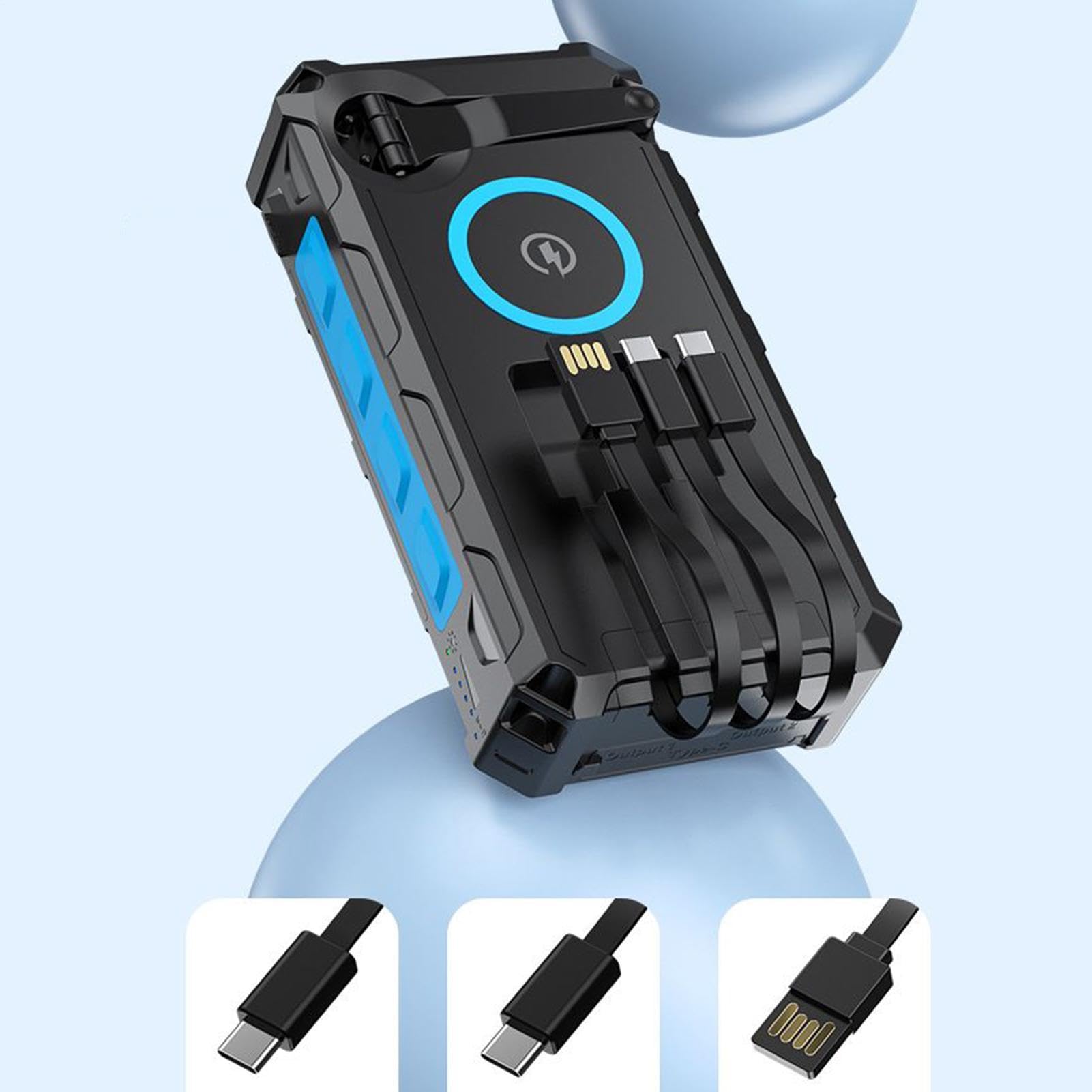 Power Bank Solare Portatile Impermeabile Pieghevole Power Bank Solare Con | Power Bank Con Ricarica Rapida E Torcia Per Casa Viaggi Escursionismo Pesca Uomini Donne Ragazzi Ragazze Giova