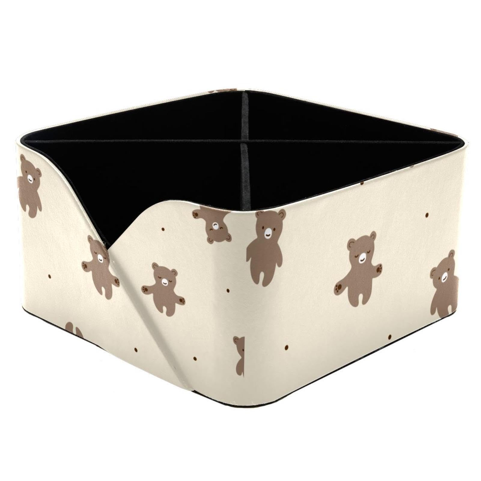 Organisateur de bureau ours porte-crayons avec 4 compartiments et pot de rangement bureau