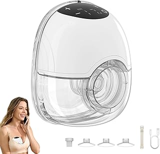 Milchpumpe Elektrisch, 4 Modi und 12 Stufen Handsfree Milchpumpen, Tragbar Elektrische Milchpumpe Schmerzlos Starke Absaugung Geräuscharm Leckage Verhindern mit 17/19/21MM Flansche(Weiß)