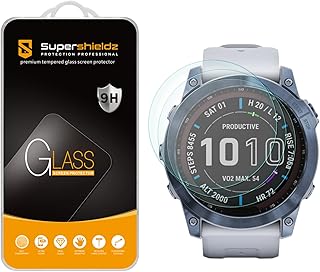 Supershieldz (3 Pack) Designed for Garmin Fenix 7X/ Fenix 7X Solar/Fenix 7X Sapphire Solar (51mm) Tempered Glass Screen Protector, Anti Scratch, Bubble Free