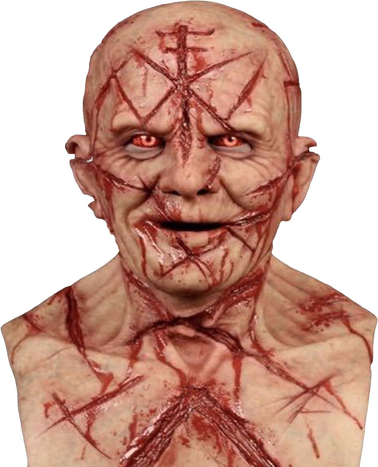 TRURENDI Halloween Horror Mask Novelty Latex Facewear Terrifying Head Face Decoration for Halloween Carnival Costume Party