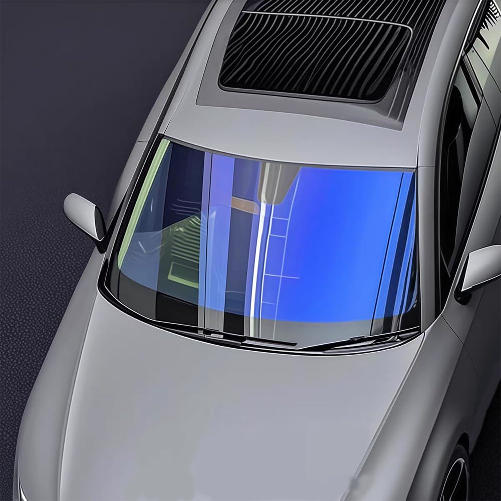 Alvorox Dark Blue - Car Tint 60% Vlt, Ceramic Window Tint For Car Windshield, Automotive Solar Uv Protection Film Glass Tinting Foils (100X150cm)