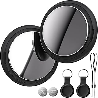 Air Tracker Tag Fonctionne avec Apple Localiser Find My (iOS Uniquement) Comprend Batterie de Secours, Traceur d'objets pour Clés, Portefeuille, Bagages, Sacs, Voiture (Noir, Lot de 2)