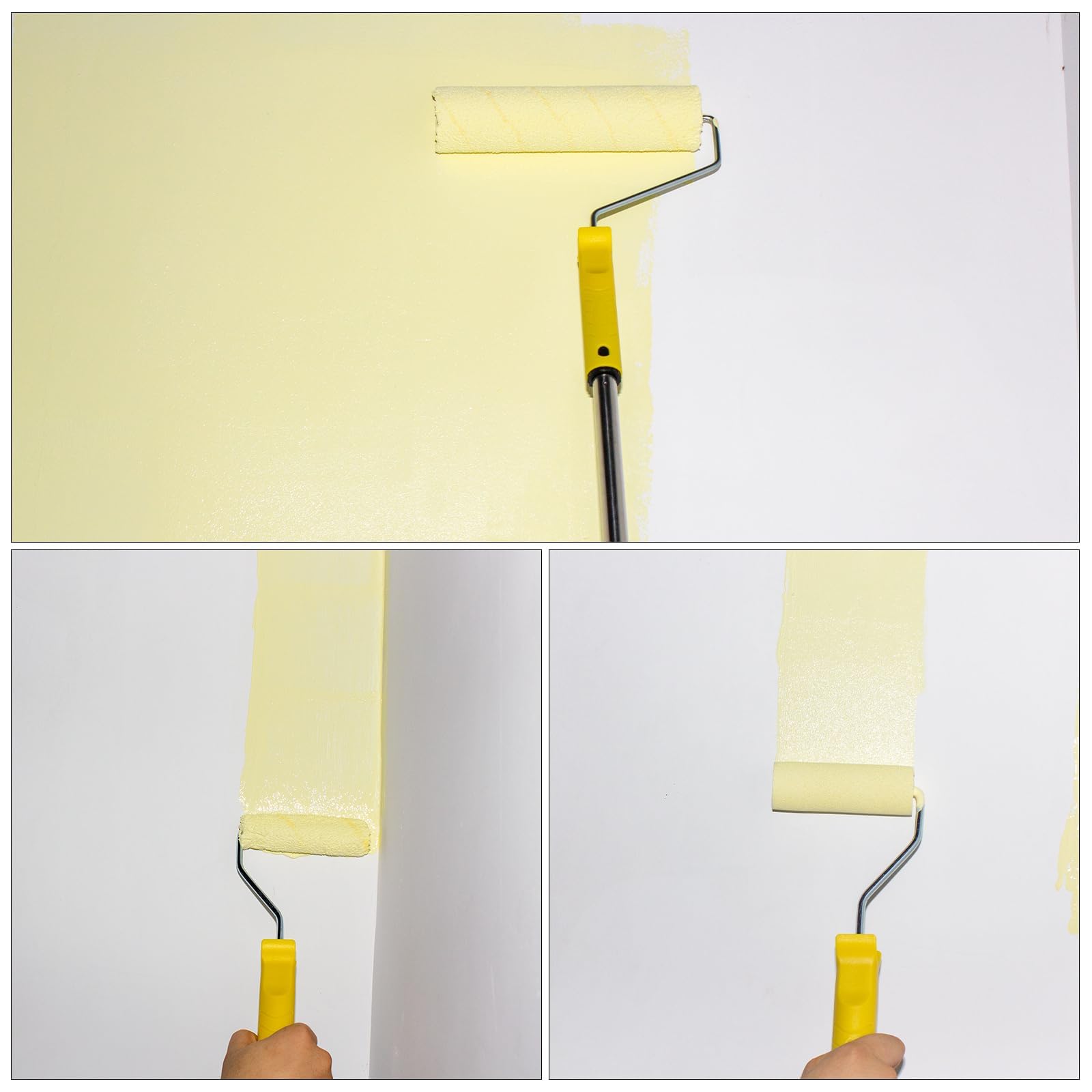 Kit de Peinture 17 Pièces – Rouleaux 23 cm et 10 cm, Bac, Brosse, Perche Télescopique 1,5 m – Set Anti-Gouttes pour Murs et Plafonds