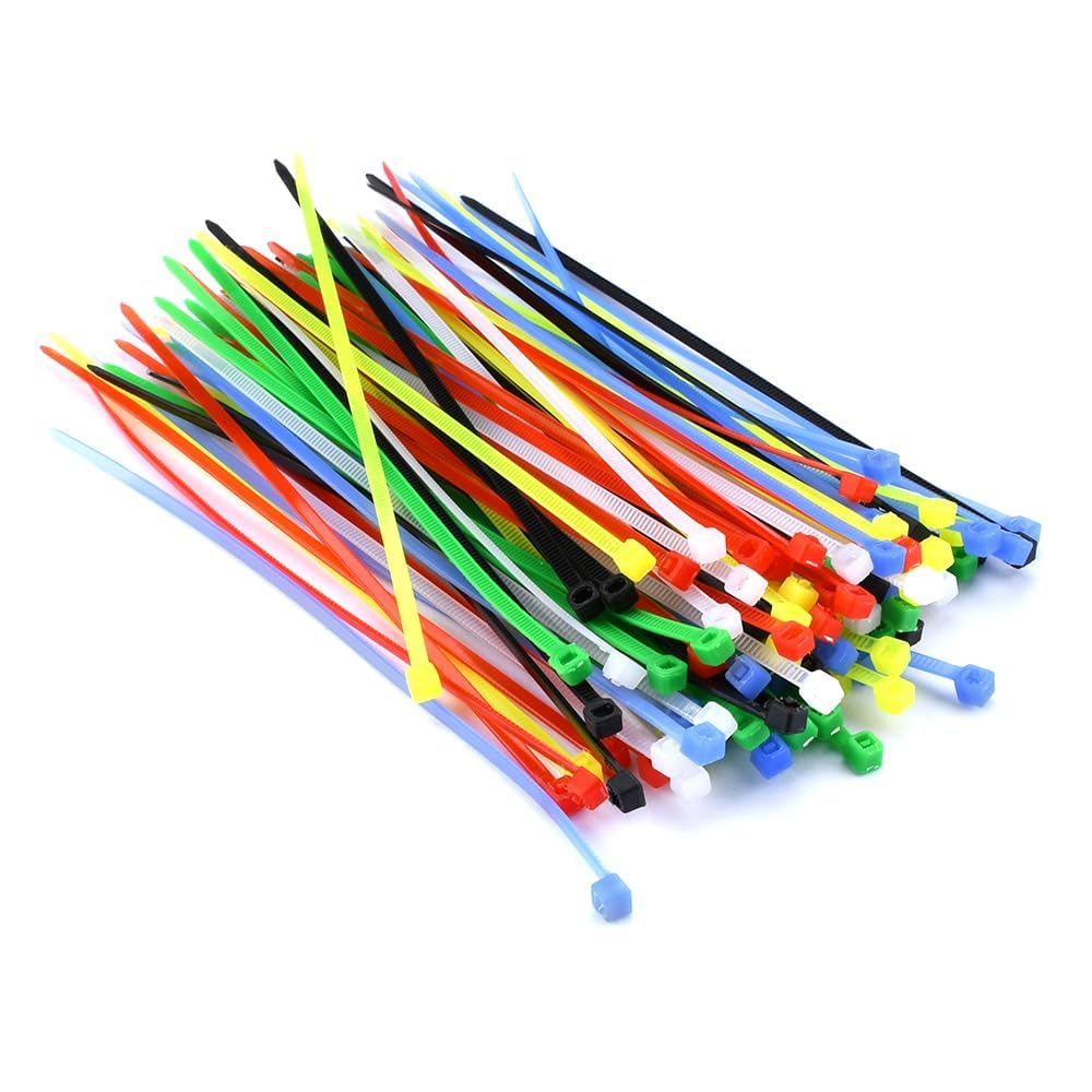 Hebilla de nailon para bridas de cables, bridas de nailon autobloqueante, 100 unidades, varios tamaños (150 mm)