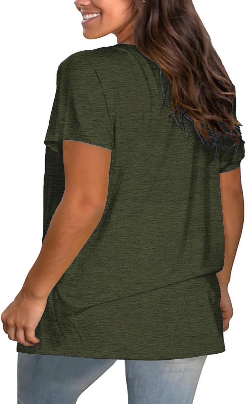 Plus Size Summer T Shirts Women Tops Short Sleeve Round Neck Casual Loose Fit Tee Tshirts Tunic - Image 4