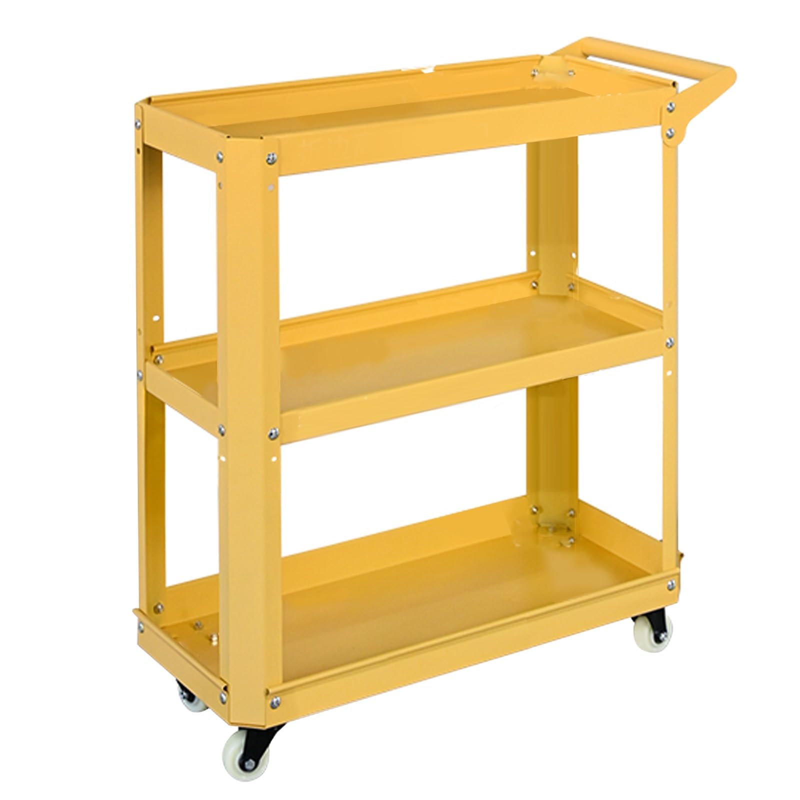 Carrito de herramientas rodante de 3 niveles, soporte de metal para exhibición de plantas con ruedas, ideal para garaje, taller, organización del hogar, perfecto para flores y accesorios de jardín