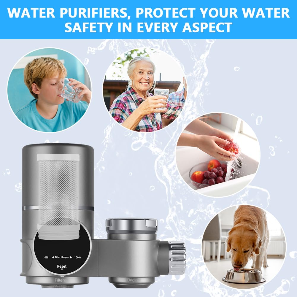 HOTUT Cartucce di Filtro Dell'acqua di Ricambio per Rubinetto, Set di 2 filtri da Cucina, Filtro per Acqua Potabile per La Casa, La Cucina, Il Carbone Attivo, Pesticidi, Metalli Pesanti