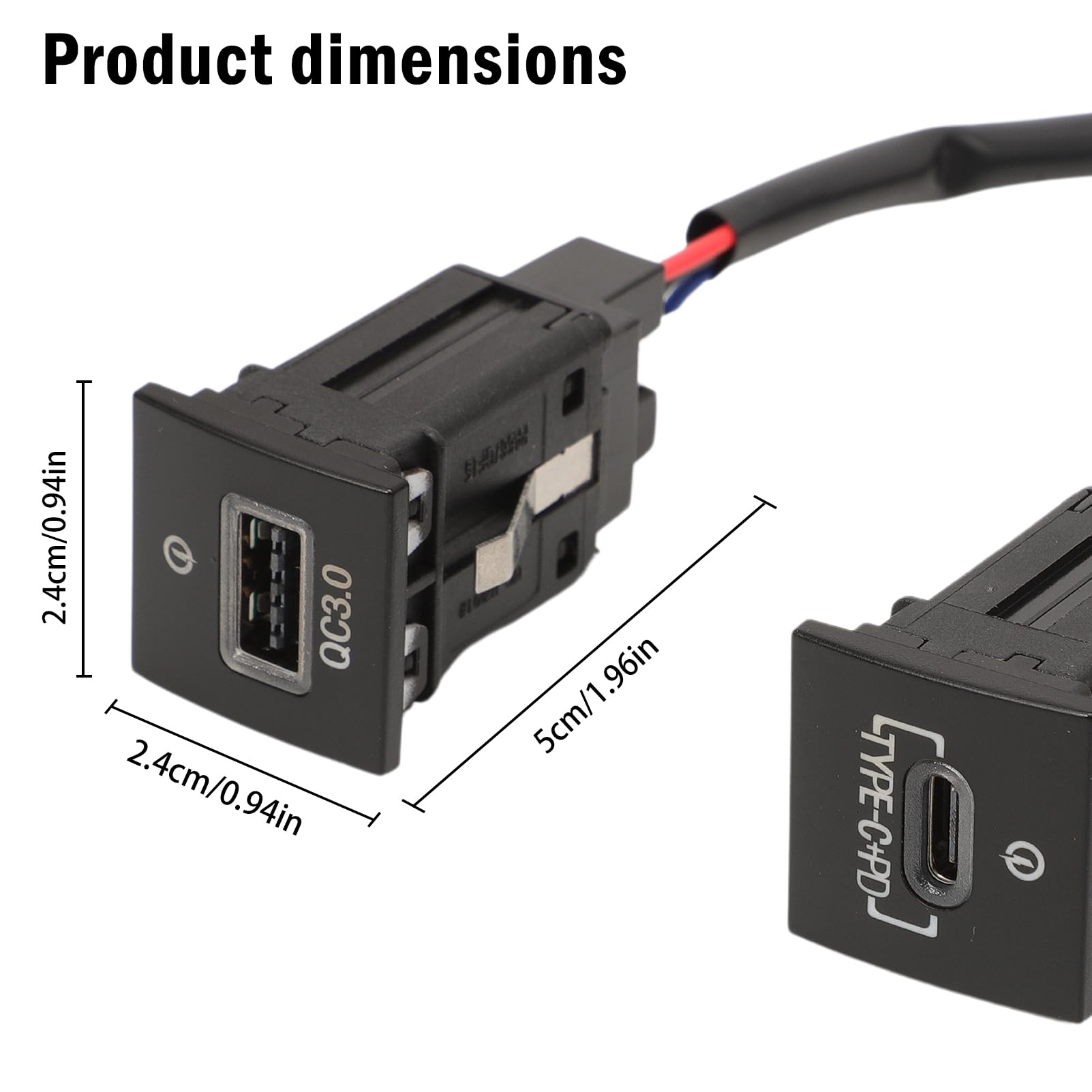 Dual USB Adapter Ladesteckdose Schnellladegerät für Golf GTI R-Line MK5 MK6 J-t-a MK4 S-c-o EOS Kabellänge 92 cm