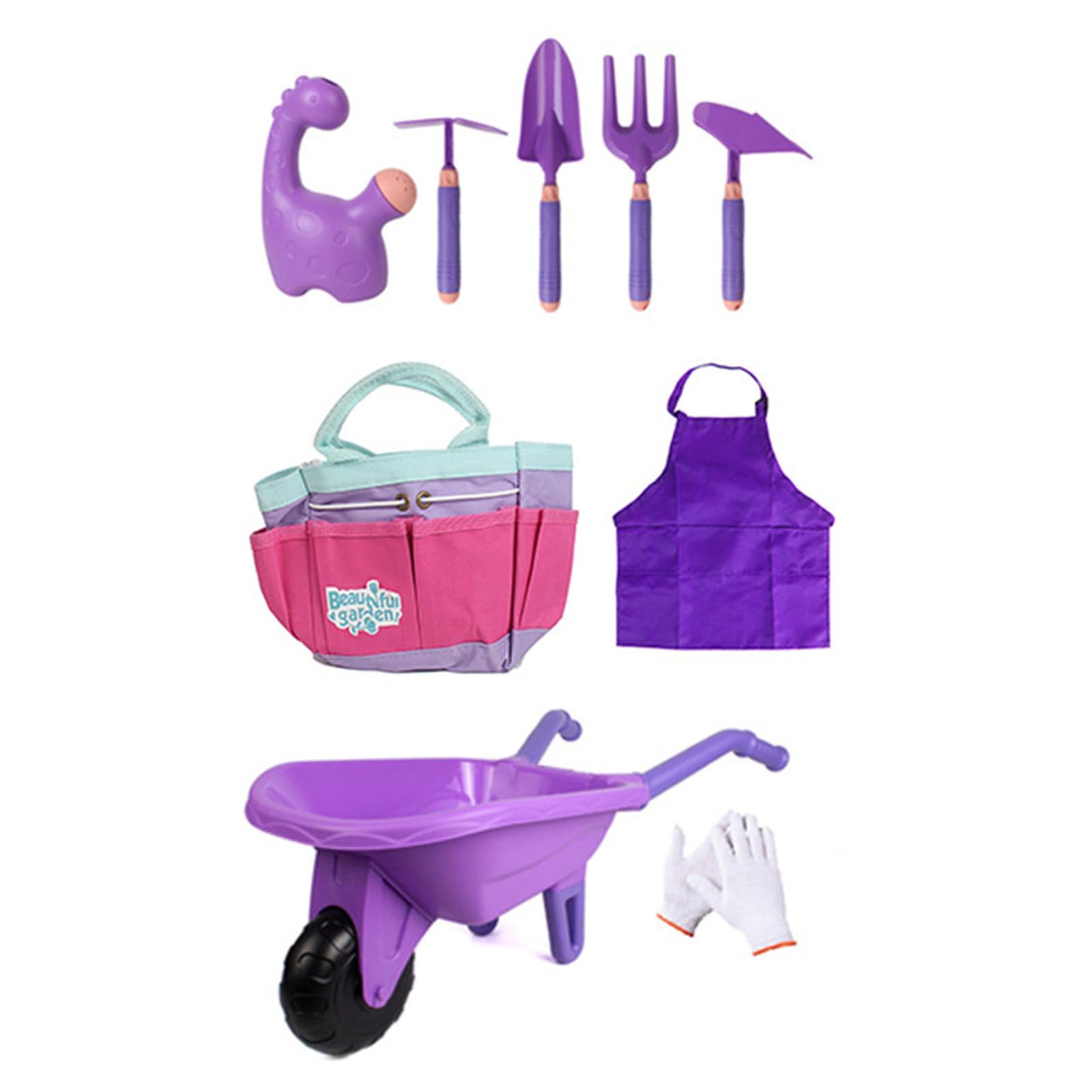 Ensemble de Jardinage pour pour Les Aventures Parc sur la Plage et à la Maison favorisant la créativité et Les Liens familiaux avec des râteaux, Un Chariot, Une Pelle et Un Ensemble de Jeu