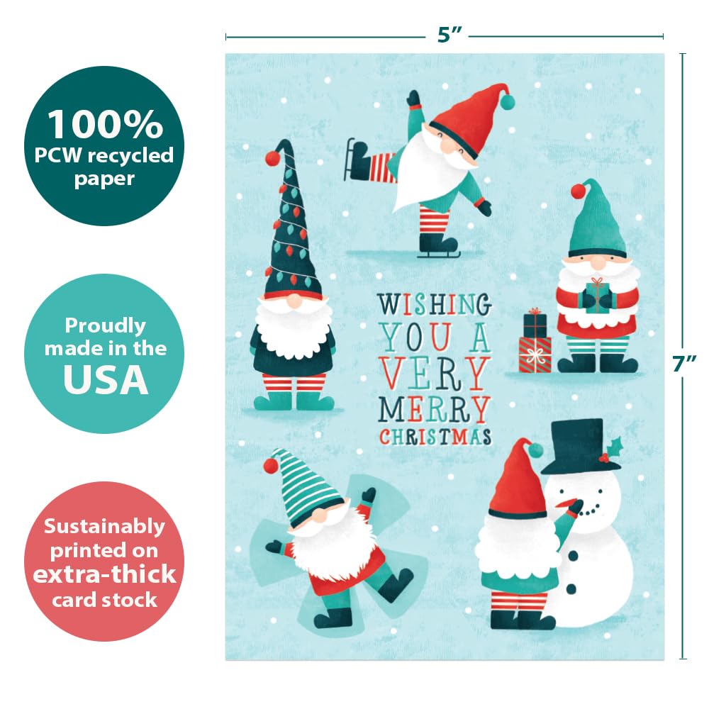 Tree-Free Greetings Weihnachtskarten-Set – 12 Karten Mit Umschlägen, 100% Recycelt, Umweltfreundlich Aus Den USA