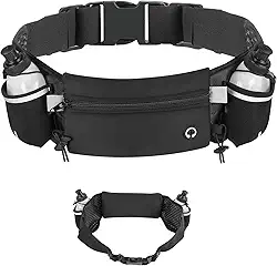 Cinto de Hidratação com 2 Garrafas, Cinto de Hidratação para Corrida, Cinto de Corrida de Hidratação com Garrafas de Água (2 x 175 ml), Bolsa de Cintura Esportiva Ajustável