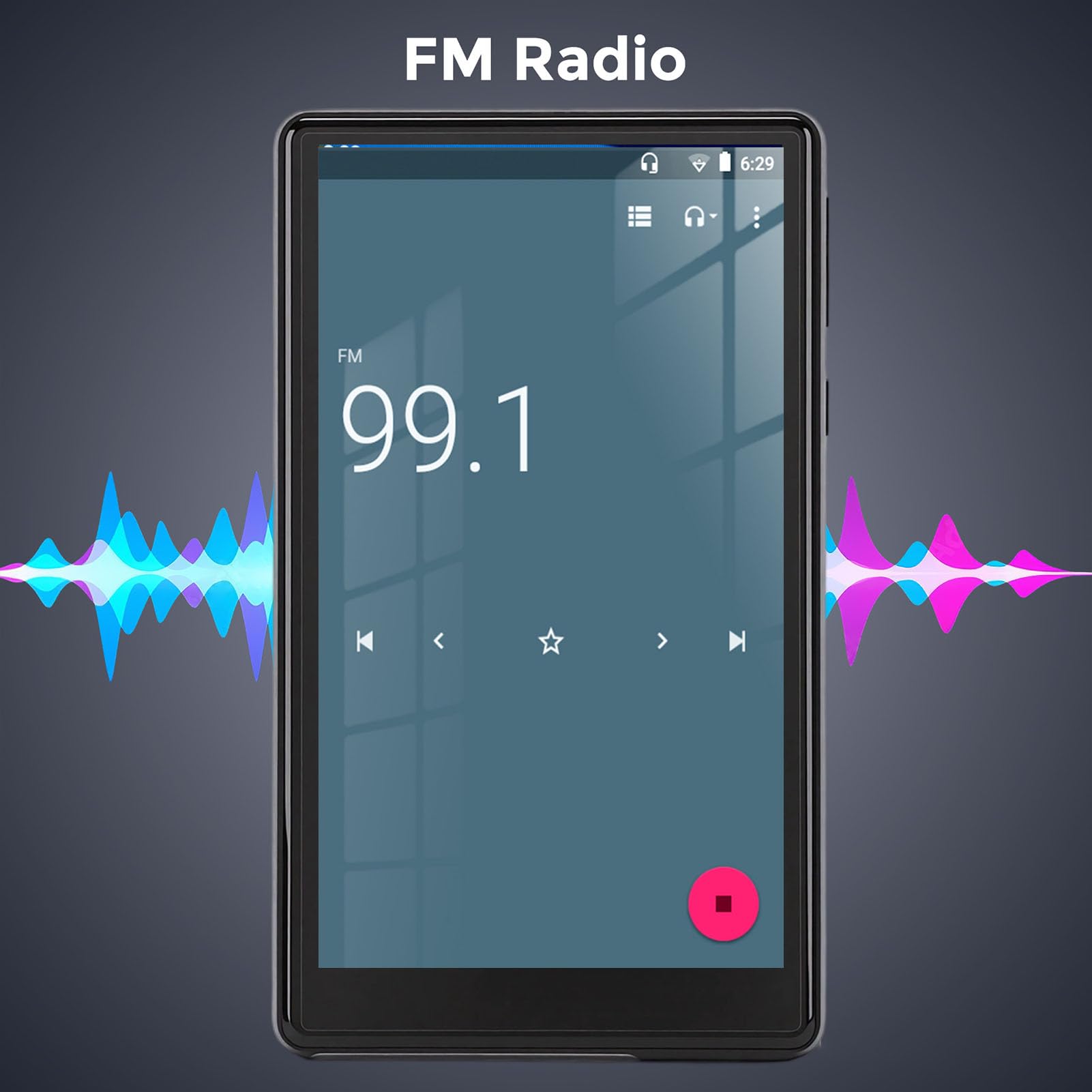 Tosuny Reproductor MP3 con y WiFi, Reproductor MP4 con Pantalla Táctil Completa HD de 5.0"con Altavoz, Reproductores de Música HiFi Portátiles con Radio FM, Libro Electrónico, (Black)