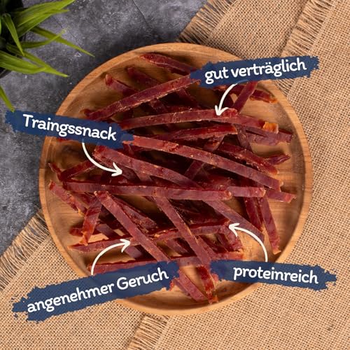 Lyra Pet® 1 kg Entenbrustabschnitte | Geschmackvoller Kausnack | Leckerli auch für Welpen und ältere Hunde | Fettarmes Hundefutter | Gut verträglich | Wiederverschließbarer Beutel
