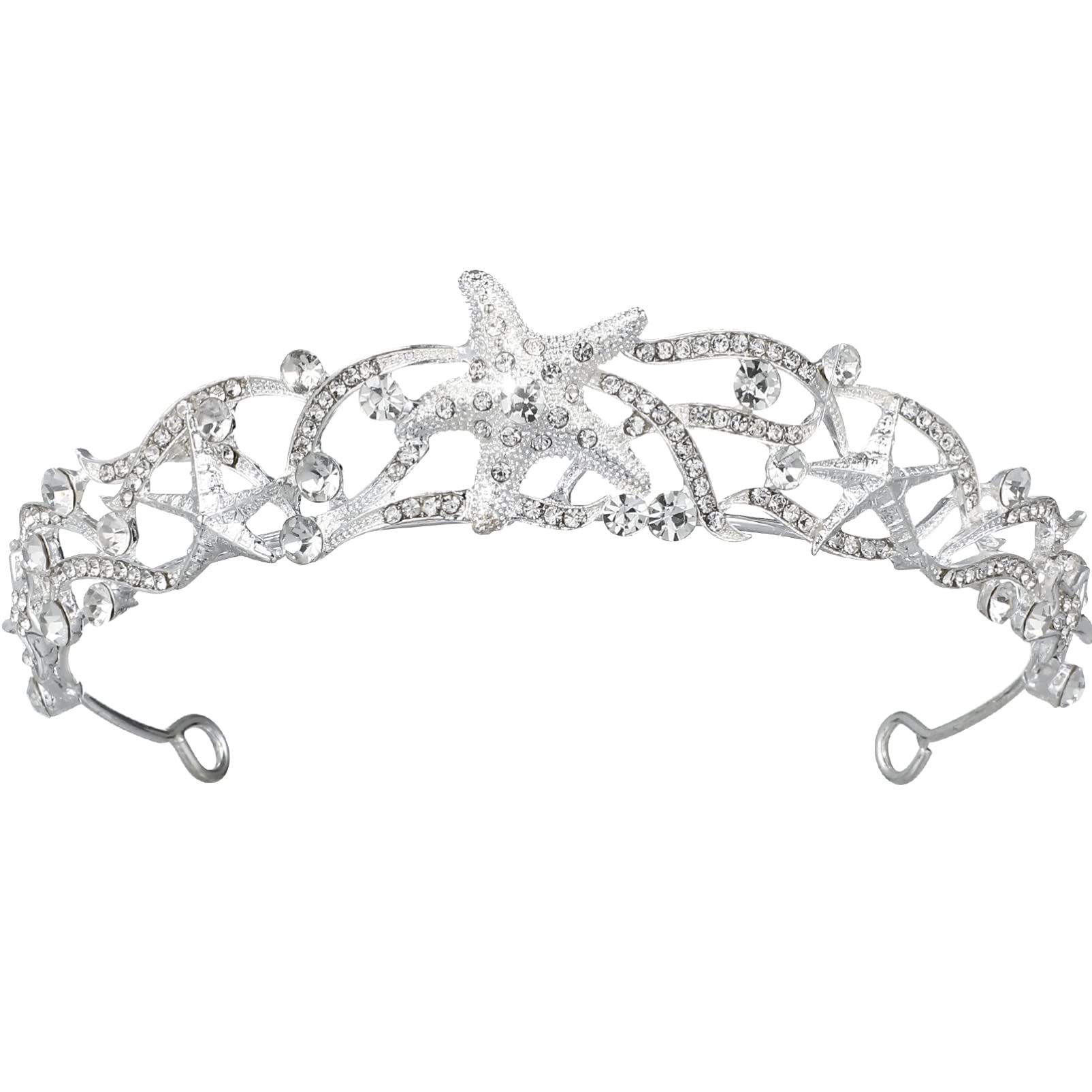 Beaupretty Wedding Starfish Headpiece, Fashion Bride Durable Sea Star Headband Rhinestone Tiara Bridal Hair Accessories