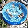 AixPool 2026 Large Foldable Pool,Non-Inflatable Pool for Adult,Foldable Swimming Pool,Plastic Kiddie Portable Pool,Collapsible Kid Pool for Backyard,Oversized Easy Setup Family Pool for Adult,7.5FT