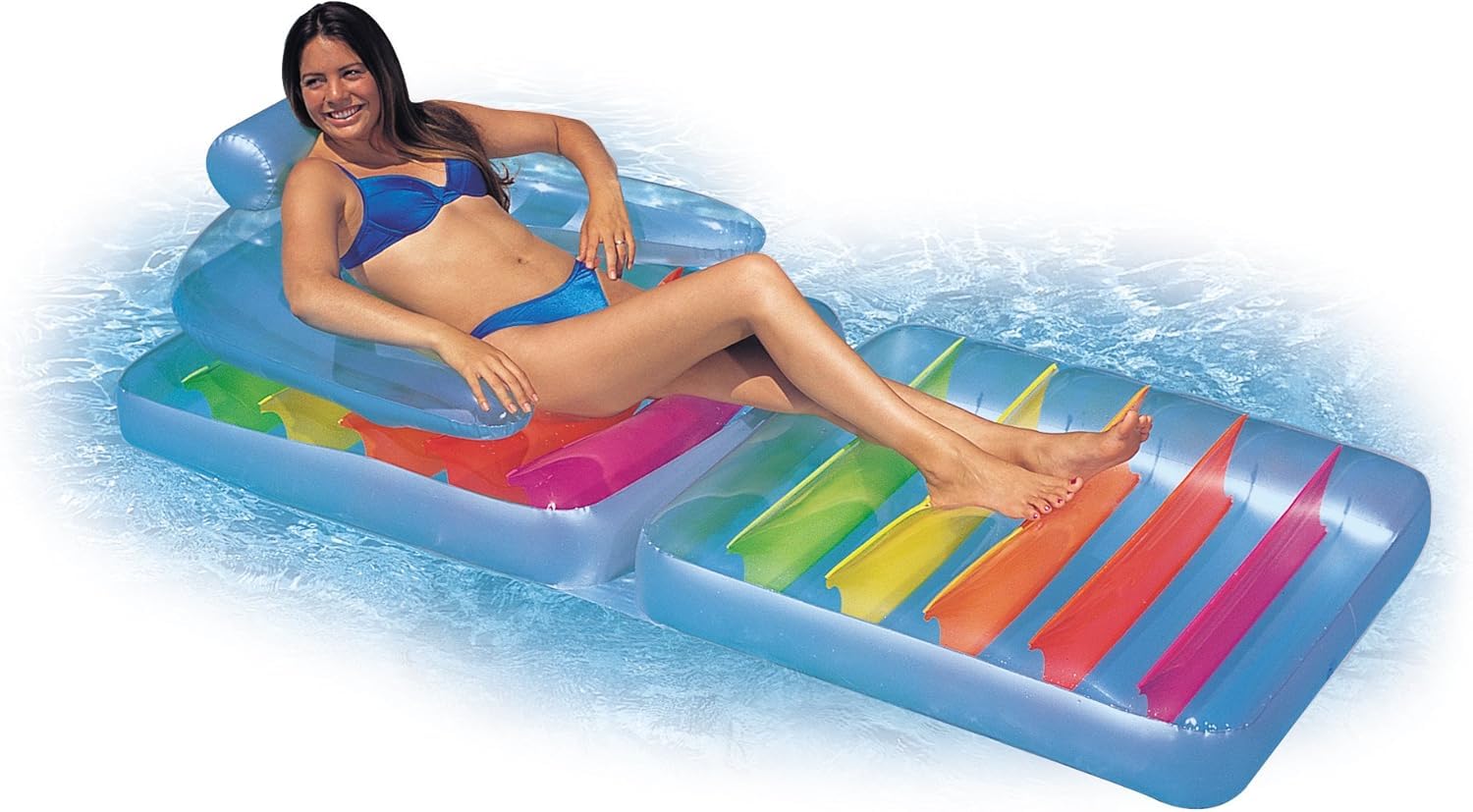 KinderTales® Folding Lounge Chair with Headrest and Armrests – Comfortable Inflatable Pool Chair for Relaxation, Unique Foldable Design, Perfect for Poolside and Outdoor Fun 2