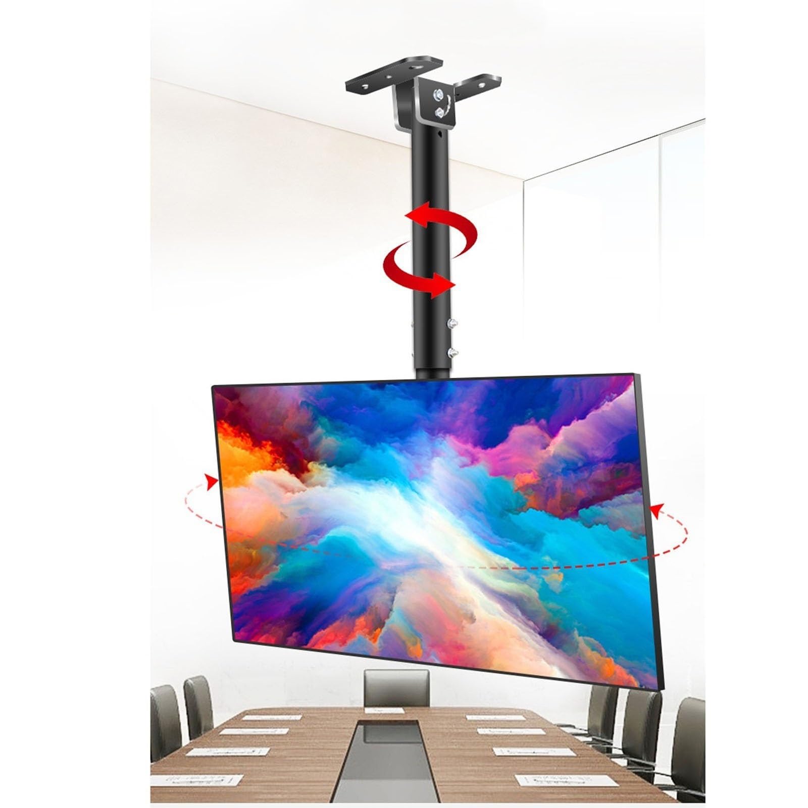 Uchwyt ścienny do telewizora, uchwyt sufitowy do telewizora, teleskopowy uchwyt na telewizor o regulowanej wysokości, pasuje do telewizorów LCD 37-85 cali, metalowe mocowanie śrubowe