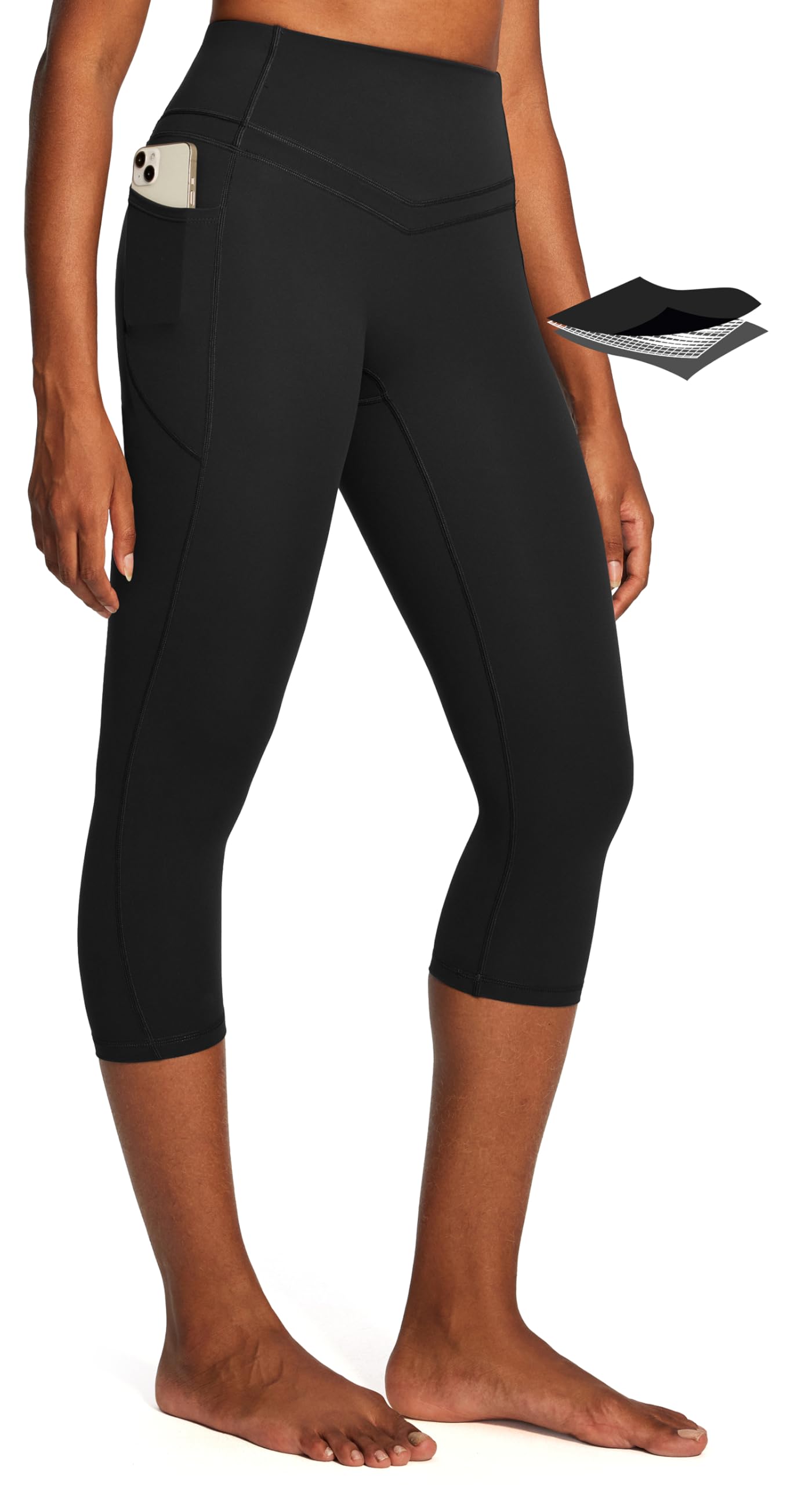 IUGA Capri Leggings for Women Tummy Control Compression Leggings Workout High Waist Athletic Yoga Pants with Pockets