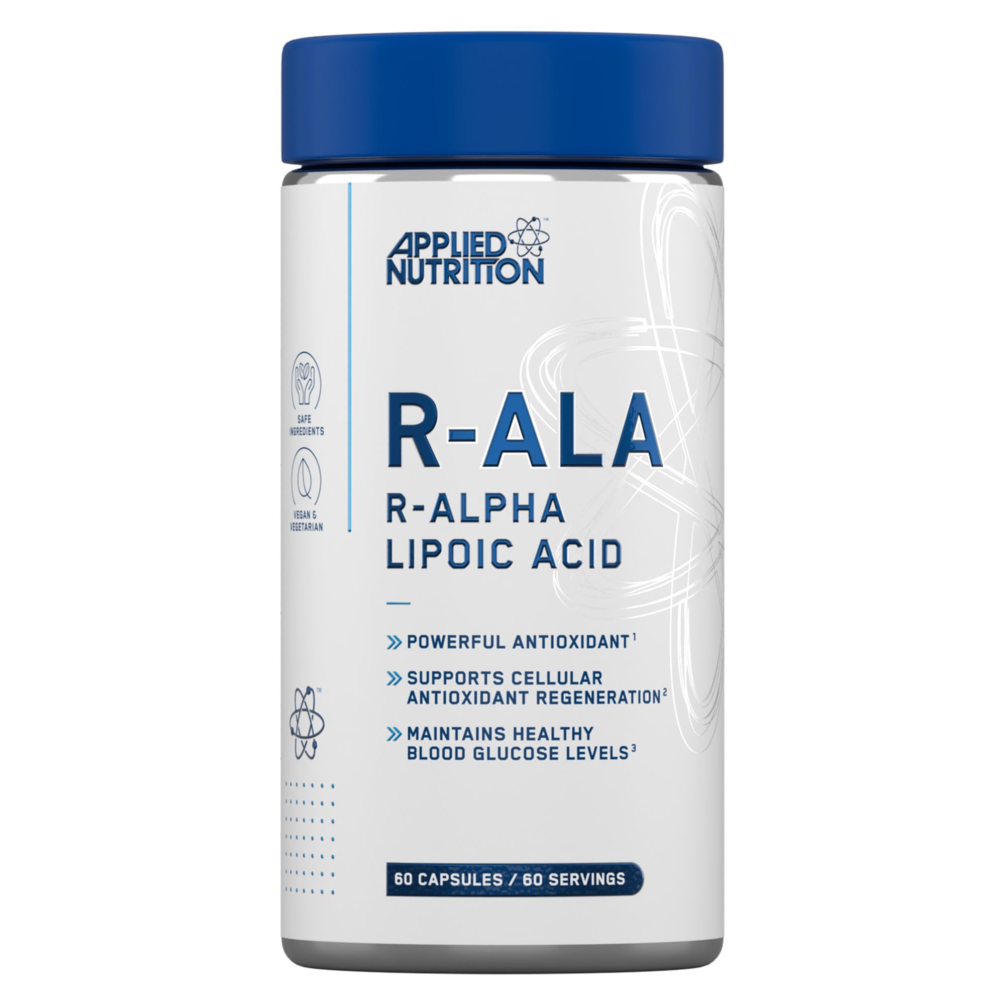 Applied Nutrition R-Alpha Lipoic Acid 200mg - 60 Vegetable R ALA Capsules - Premium Formula (2 Month Supply)