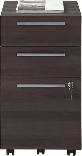 Miniatura 7 de Realspace Trezza - Archivador móvil vertical de 19 pulgadas D con 3 cajones, nogal cálido