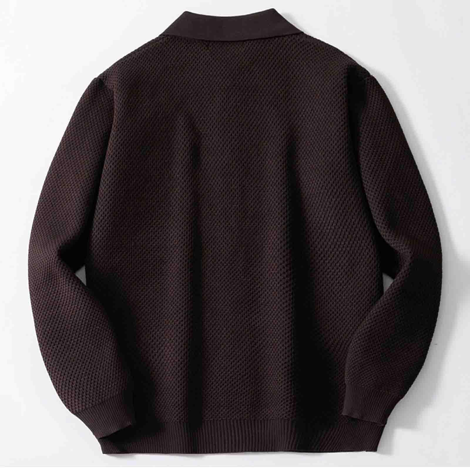 Cardigan Lana Hombre, Chaqueta Hombre Punto Fino Manga Larga con Un Solo Botonadura con Bolsillo Abrigo Color Sólido Informal con Botones Suéter Grande para El Ocio Y El Autocultivo