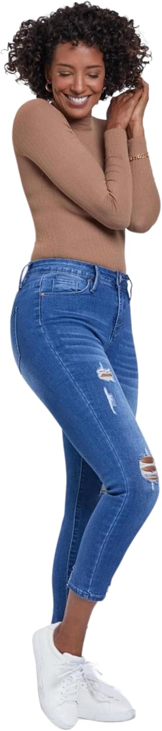 Royalty for Me Womens Royalty for Me Women's High Rise Ankle Jean with Destructed Hem - Image 6