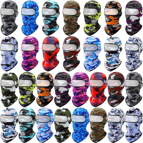Image of Vicenpal 30 Pcs Balaclava Ski Mask Full Face Cover Neck Gaiter UV Sun Protection for Outdoor Sports Cycling Bandana