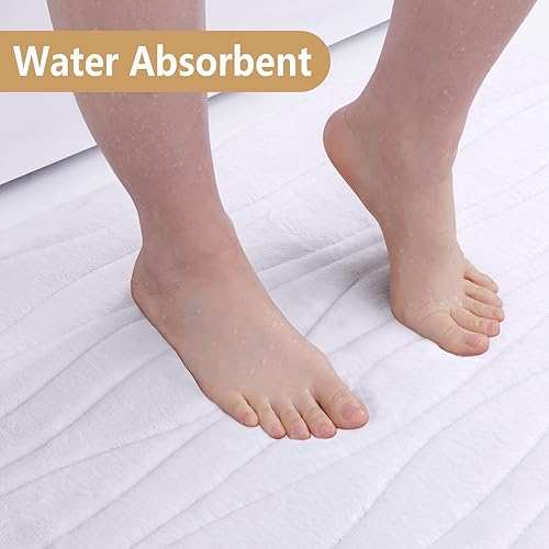 Miniatura 168 de Buganda - Alfombra de baño de espuma viscoelástica 24x16, tapetes de baño extra suaves y absorbentes, antideslizantes y lavables a máquina para el