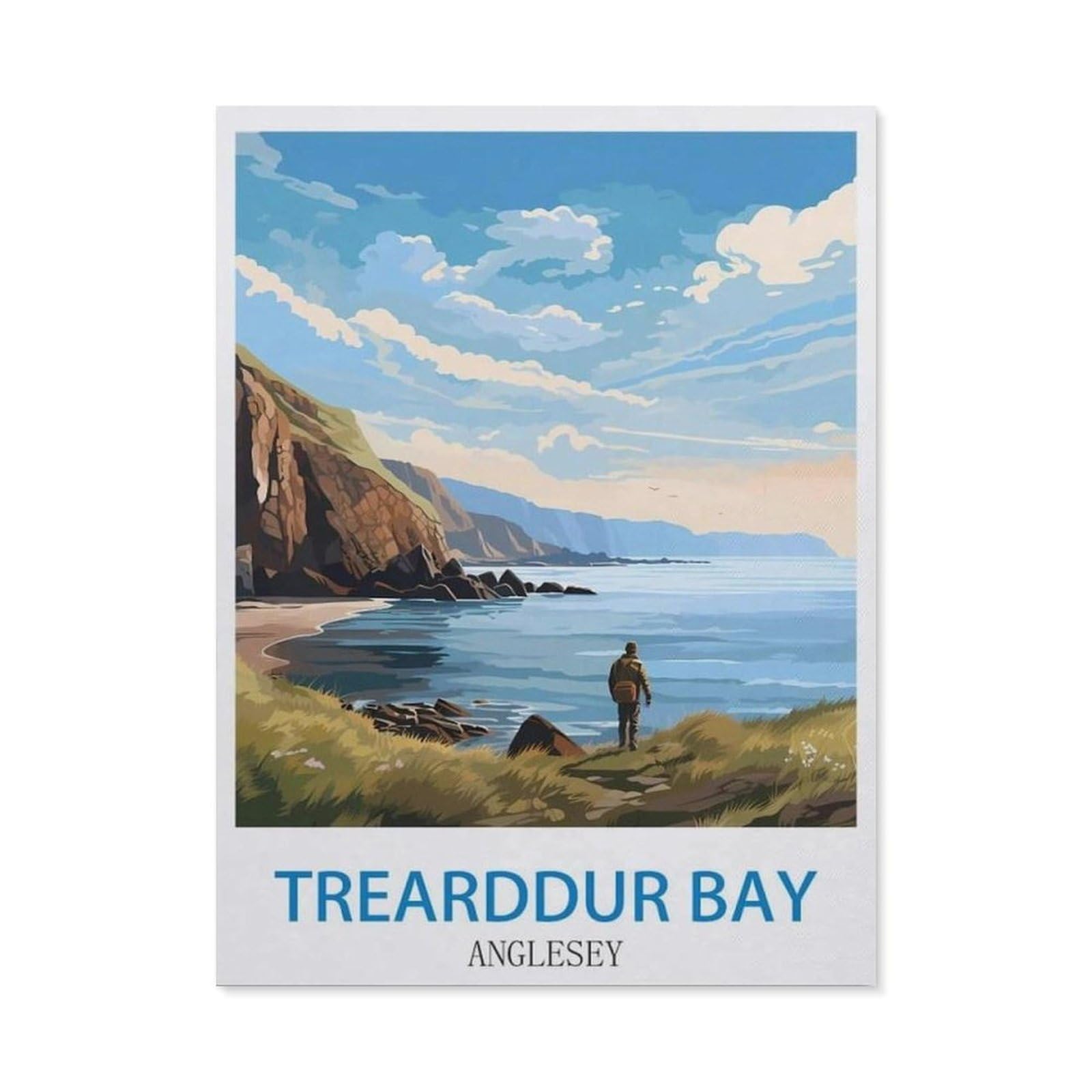 BEAYODKP 5D Diamond Painting Set ，Trearddur Bay Anglesey（30 x 40 cm）