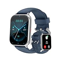 RUIMEN Smartwatch Uomo Chiamate Bluetooth Orologio Sportive Contapassi Android iOS Compatibile Fitness Tracker Cardiofrequenzimetro da polso Saturimetro Impermeabile IP68 Notifiche Whatsapp Blu