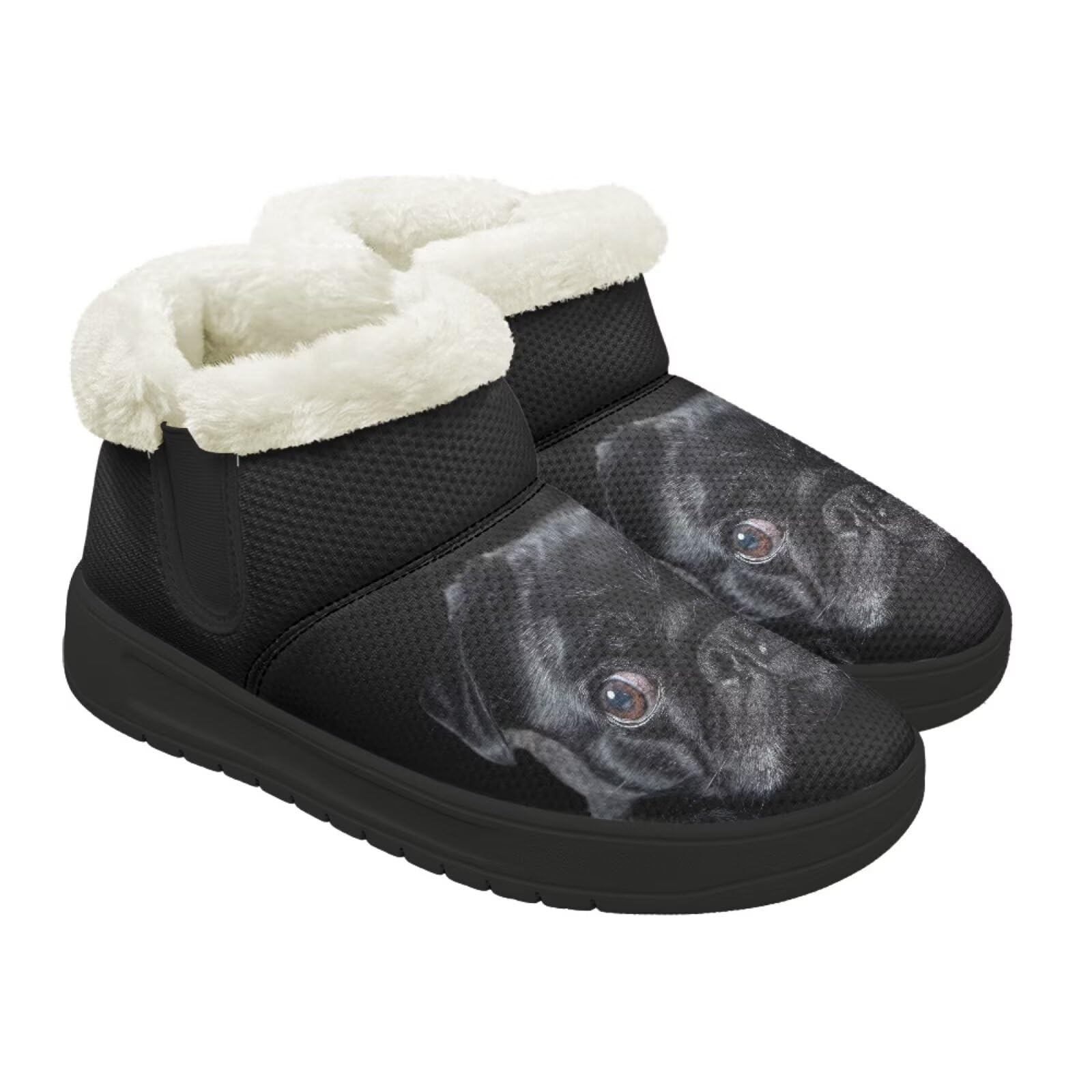 Snow Boots for Women Insulated Comfortable Winter Indoor Boots Non Slip Fur Lined Shoes Thickened Sole for Outdoor