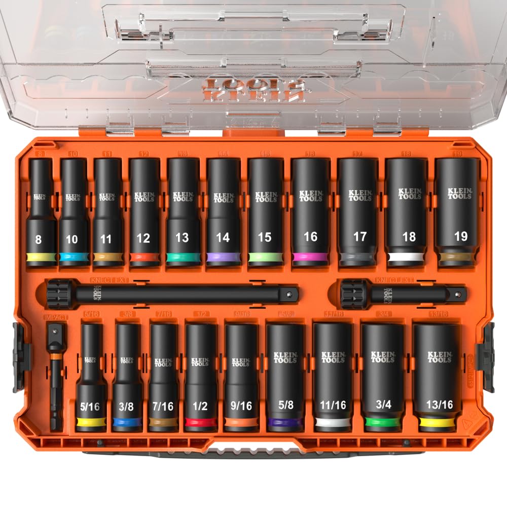 Klein Tools 65121IMPCT KNECT Deep-Well 3/8-Inch Drive Impact Socket Set, SAE and Metric, 23-Piece Tool Set, Impact Driver ... - Review, Price and Buying Guide