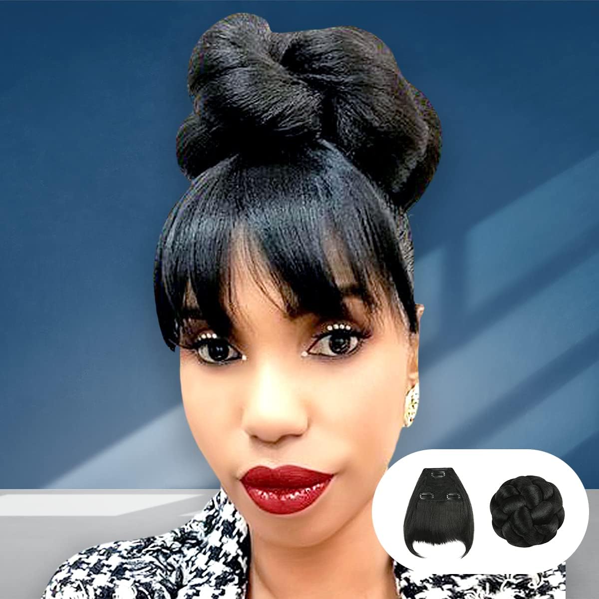 Instant Glitz Sweet Rolls Fringe Bang & Bun (French Cruller M) 2pcs (1B)