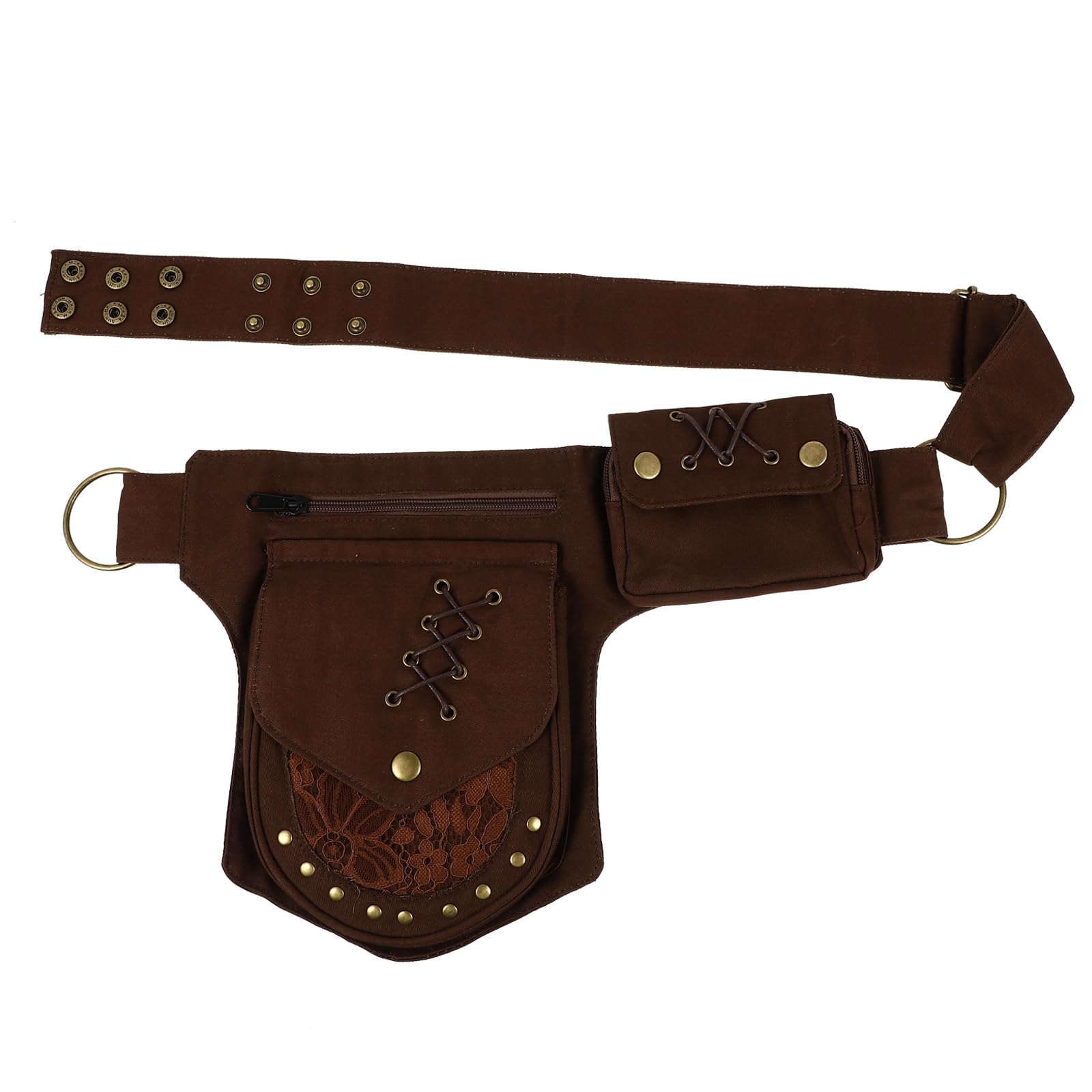 ifundom Pochette de Ceinture Rétro pour Téléphone Bandoulière pour Homme, Tissu Coton Léger, Multiples Poches, pour Course et Entraînement