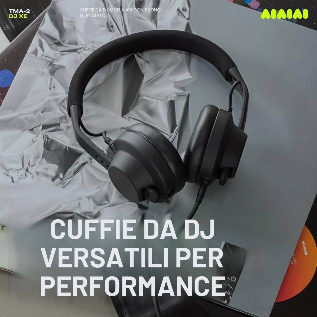 AIAIAI TMA-2 DJ XE - Cuffie DJ professionali on-ear con suono bilanciato e chiaro, cuscinetti ad alto isolamento e peso di soli 168 g, design modulare con parti facilmente sostituibili