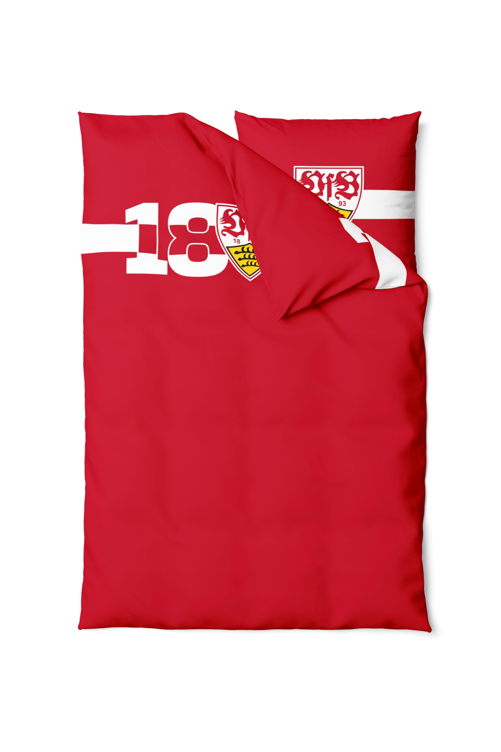 VfB Stuttgart Bettwäsche Brustring 135x200 cm – Offizielle VfB Fan Bettwäsche 2-teilig mit Kissenbezug – Fußball Bettbezug Bundesliga – Geschenk für Fans & Kinder